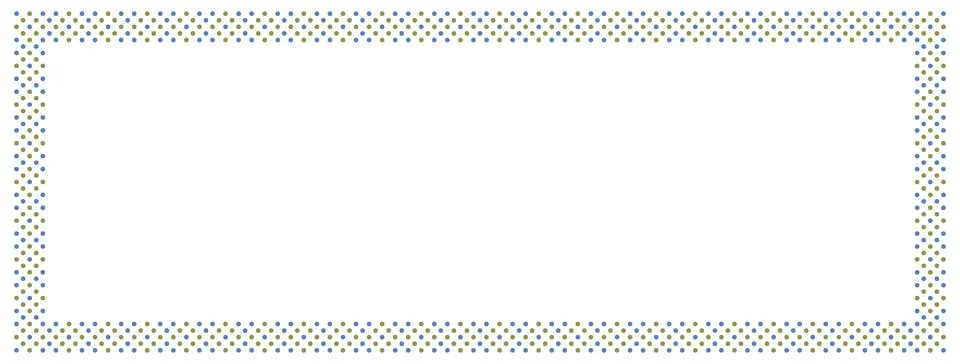 Empty frame made of colorful dots, vector illustration. Stock Illustration