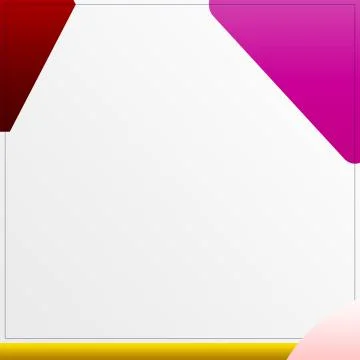 Empty Frame With Modern Color Shapes On White Background Template Design Stock Illustration