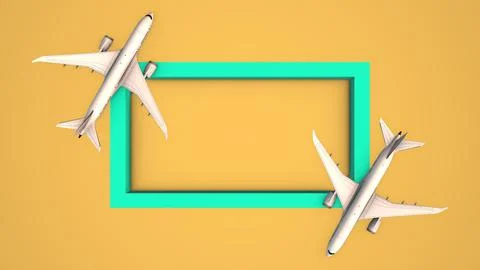 Empty frame with planes travel background イラスト素材