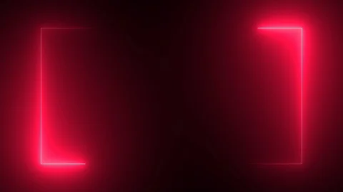 Empty frame with red neon light motion, moving fluorescent light glowing Stock Footage 124771504