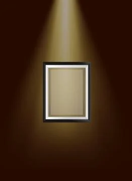 Empty frame under limelight Stock Illustration