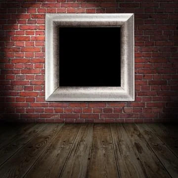 Empty frame in vintage room Stock Illustration