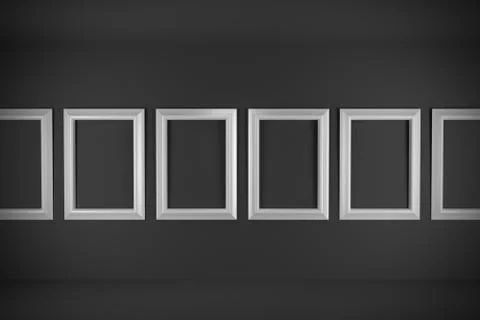 Empty frames in minimal interior design Stock Illustration