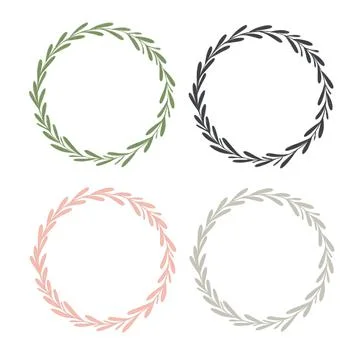 Empty frames natural flowers set Stock Illustration