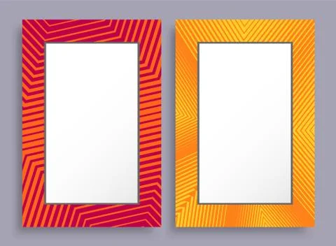 Empty Frames Two Banners of Red and Yellow Color Illustrazione stock
