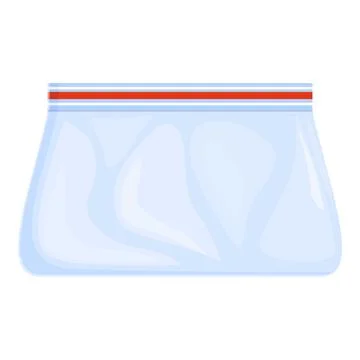 Empty freezer bag with red stripe zipper is keeping food fresh Stock Illustration