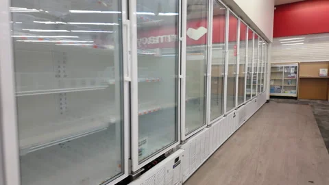 Empty Freezer Grocery Section at Retail Pharmacy Vídeos de archivo 269860557