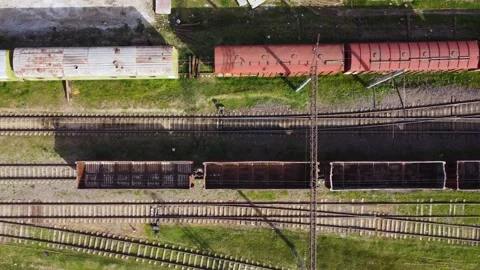 Empty freight carriages Stock Footage 168950967