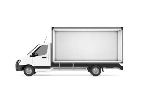 Empty Freight Compartment in Cargo Van Minibus. 3d Rendering Stock Illustration