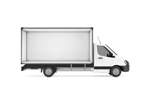 Empty Freight Compartment in Cargo Van Minibus. 3d Rendering Stock Illustration