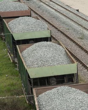 Empty Freight Wagon During Railway Modernization Stock Photos