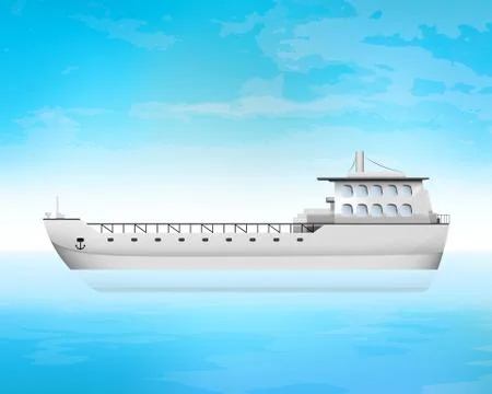 Empty freighter deck transportation vector concept illustration Stock Illustration
