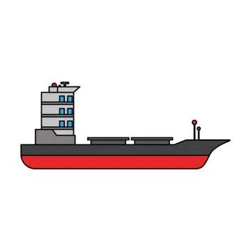 Empty freighter ship boat isolated symbol Stock Illustration