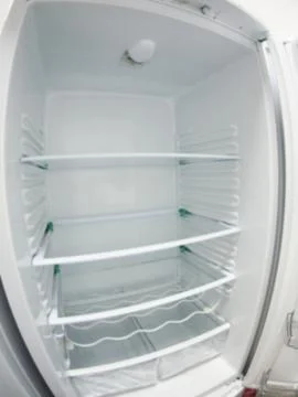 Empty fridge distortion view Stock Photos