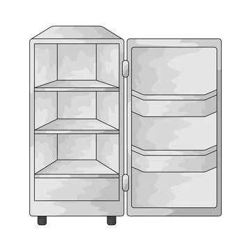 Empty fridge illustration Stock Illustration