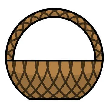 Empty fruit and vegetable basket, isolated on white. Stock Illustration