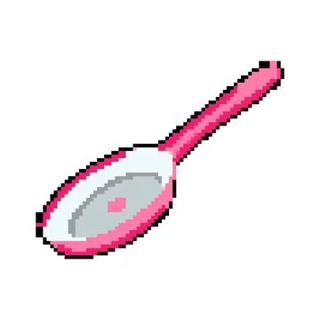 Empty frying pan pixel art vector illustration Stock Illustration