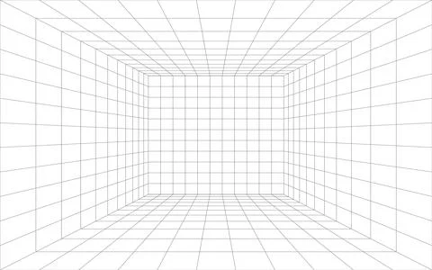 Empty futuristic digital box room. Vector illustration. Stock Illustration