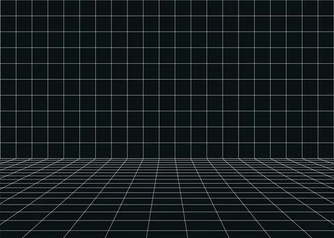 Empty futuristic digital box room. Vector illustration. 스톡 일러스트
