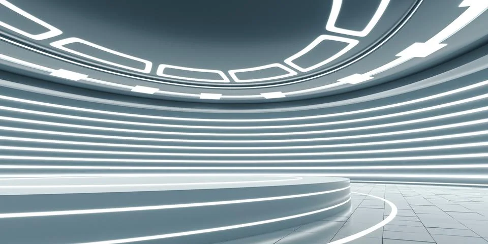 Empty futuristic interior Stock Illustration