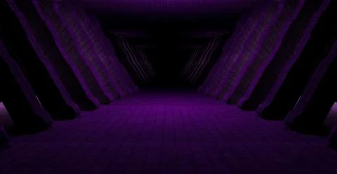 Empty Futuristic Reflective Studio Room Dark Black Background Space Age Conce Stock Illustration