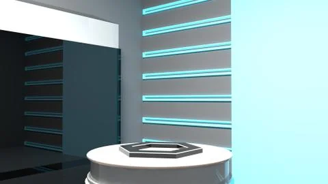 Empty futuristic scientific pedestal. Stock Illustration