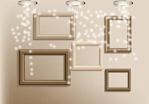 Empty gallery background Stock Illustration