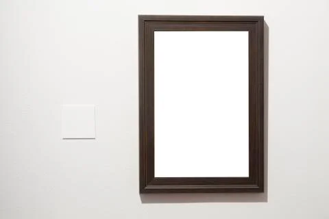 Empty gallery with empty frames indoor Stock Photos