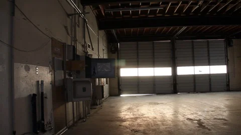 Empty garage in abandoned building Stock Footage 94695376