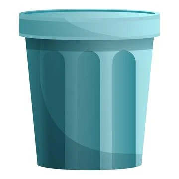 Empty garbage bin icon, cartoon style 스톡 일러스트
