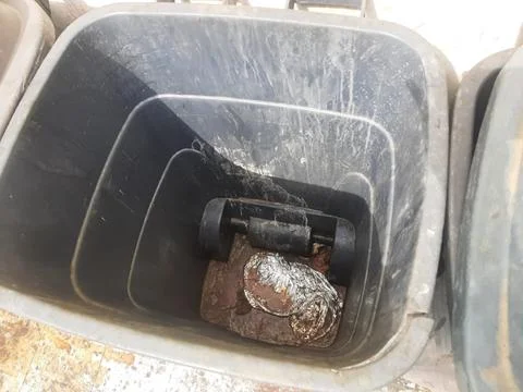 The empty garbage dustbin view Stock Photos