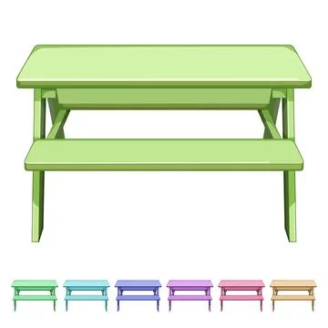 Empty garden outdoor table cartoon vector graphic Stock Illustration