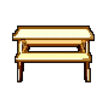 Empty garden outdoor table game pixel art vector illustration Illustrazione stock