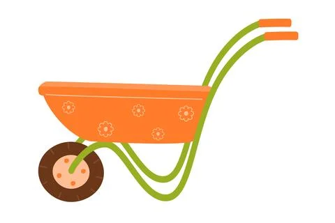 An empty garden wheelbarrow. Stock Illustration