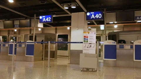 Empty Gates At Airport Cologne Stock Footage 130192124