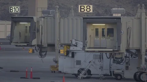 Empty gates at an airport Stock Footage 73444970