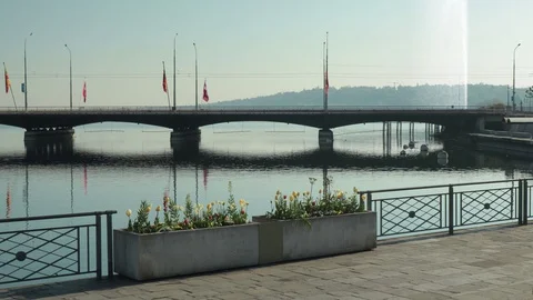 Empty Geneva, coronavirus time - 4K Stock Footage 129522051