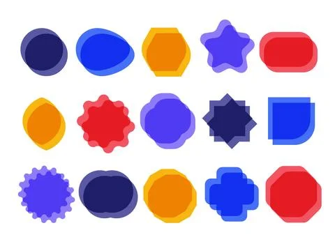 Empty geometric banners. Abstract shapes, minimalistic message balloon template 스톡 일러스트