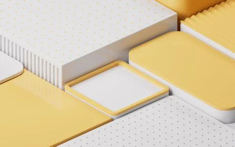 Empty geometric cube stages, 3d rendering. Stock Illustration
