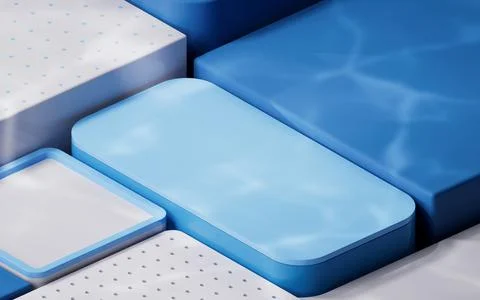 Empty geometric cube stages, 3d rendering. Stock Illustration