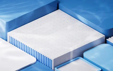 Empty geometric cube stages, 3d rendering. Stock Illustration