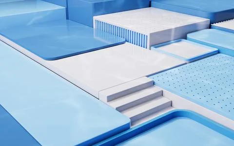 Empty geometric cube stages, 3d rendering. Stock Illustration