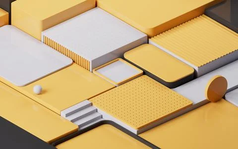 Empty geometric cube stages, 3d rendering. Stock Illustration