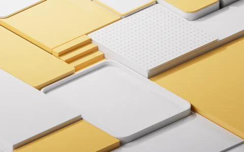 Empty geometric cube stages, 3d rendering. Stock Illustration