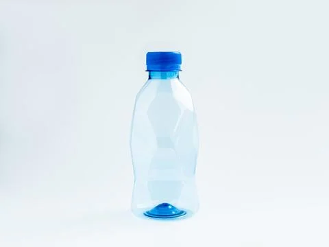 An empty geometry plastic water bottle with polygon shape, small size with .. Stock Photos