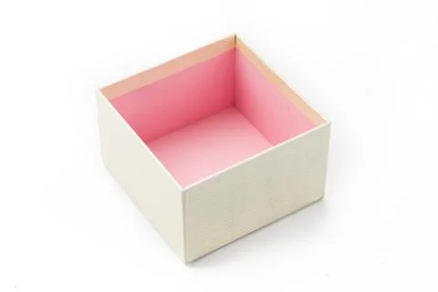 Empty gift box without present pink color inside Stock Photos