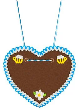 Empty  gingerbread heart Stock Photos