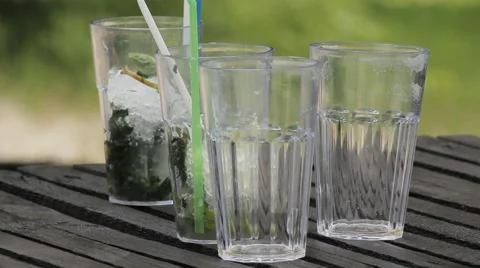 Empty glass after drinking the beverage Stock Footage 64265476