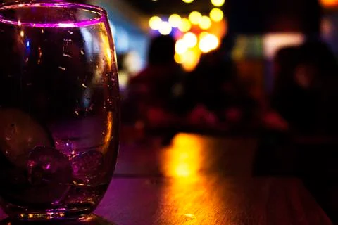 Empty glass in a bar Stock Photos