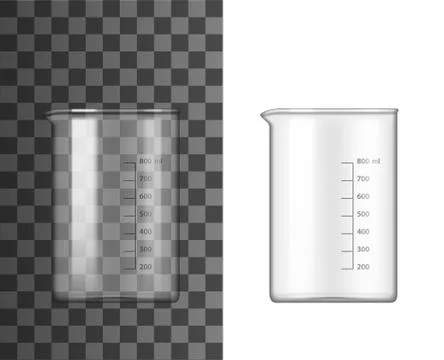 Empty glass beaker or measuring laboratory flask Stockillustratie
